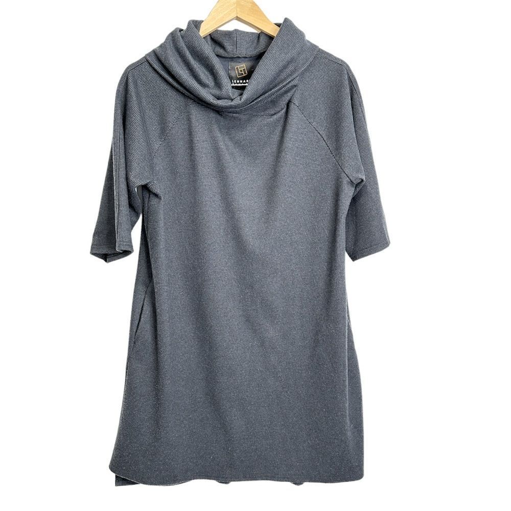 Leenard Tylor‎ Women’s Cowl Neck Midi Gray Winter Dress Size Small